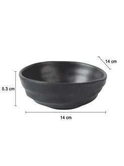 Melamine Black Round Serving Bowl (Set of 2)
