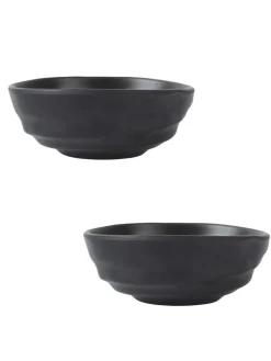 Melamine Black Round Serving Bowl (Set of 2)