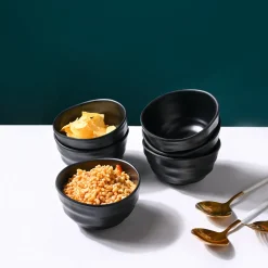 Melamine Black Round Soup Bowl (Set of 6)
