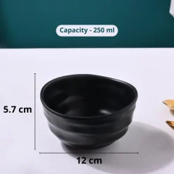Melamine Black Round Soup Bowl (Set of 6)