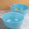 Melamine Turquoise Round Serving Bowl (Set of 2)