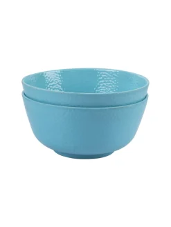 Melamine Turquoise Round Serving Bowl (Set of 2)