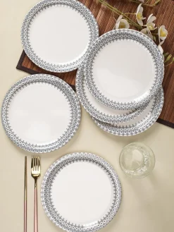 Melamine White Round Quarter Plate (Set of 6)