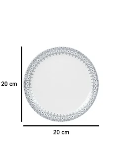 Melamine White Round Quarter Plate (Set of 6)