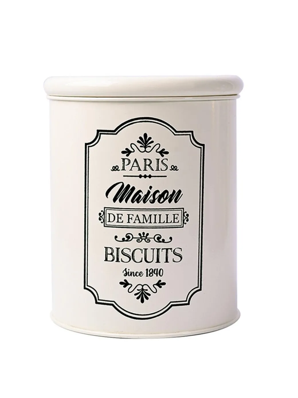 Metal Biscuite & Namkeen Jar Set - Each Ivory & 1700 Ml
