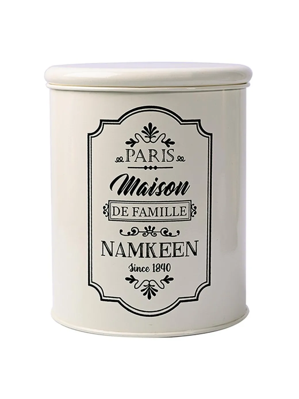 Metal Biscuite & Namkeen Jar Set - Each Ivory & 1700 Ml