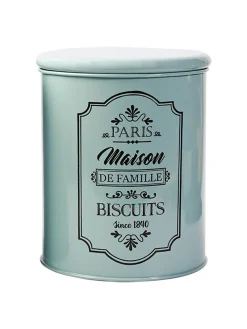 Metal Biscuite & Namkeen Jar Set - Green & Each 1700 Ml