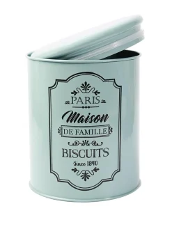 Metal Biscuite & Namkeen Jar Set - Green & Each 1700 Ml