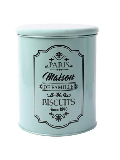 Metal Biscuite Jar - Green, 1700 Ml