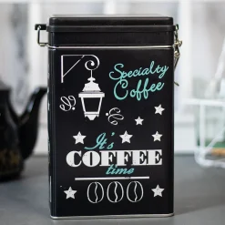 Metal Coffee Jar - Black, 1700Ml