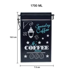 Metal Coffee Jar - Black, 1700Ml