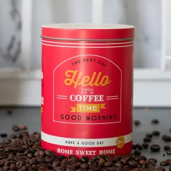 Metal Coffee Jar - Red, 1000Ml