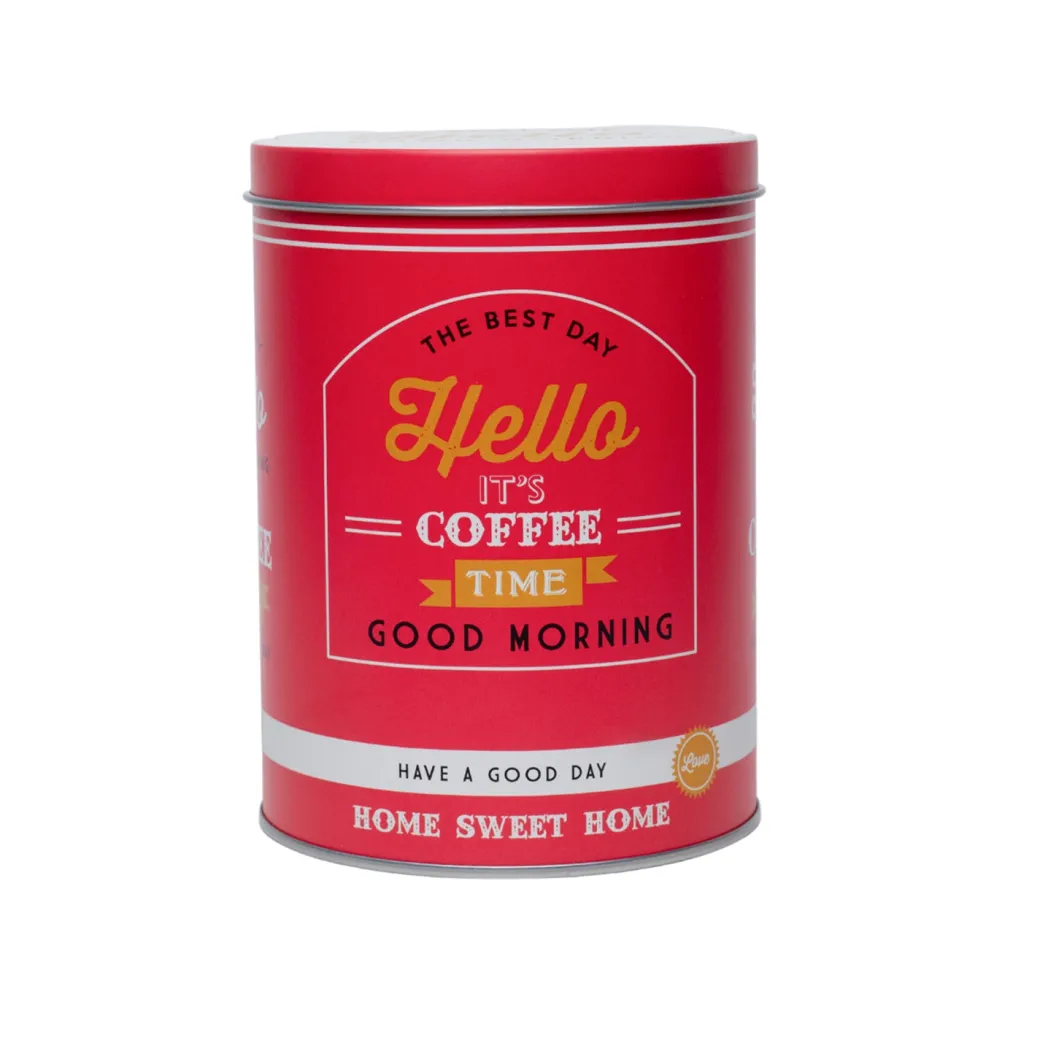 Metal Coffee Jar - Red, 1000Ml