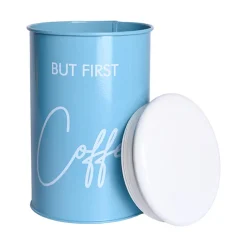 Metal Coffee Jar - Sky Blue, 900 Ml