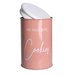 Metal Cookies Jar - Brown, 900 Ml