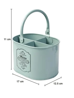 Metal Cutlery Holder - Green