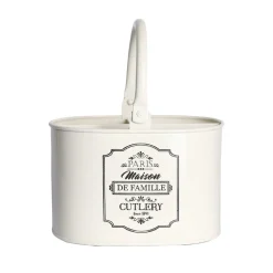 Metal Cutlery Holder - ivory