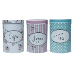 Metal Jar Set Of 3 - Multi Color, 600Ml