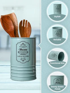Metal Ladle Holder - Green