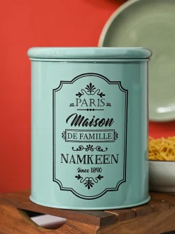 Metal Namkeen Jar - Green, 1700 Ml