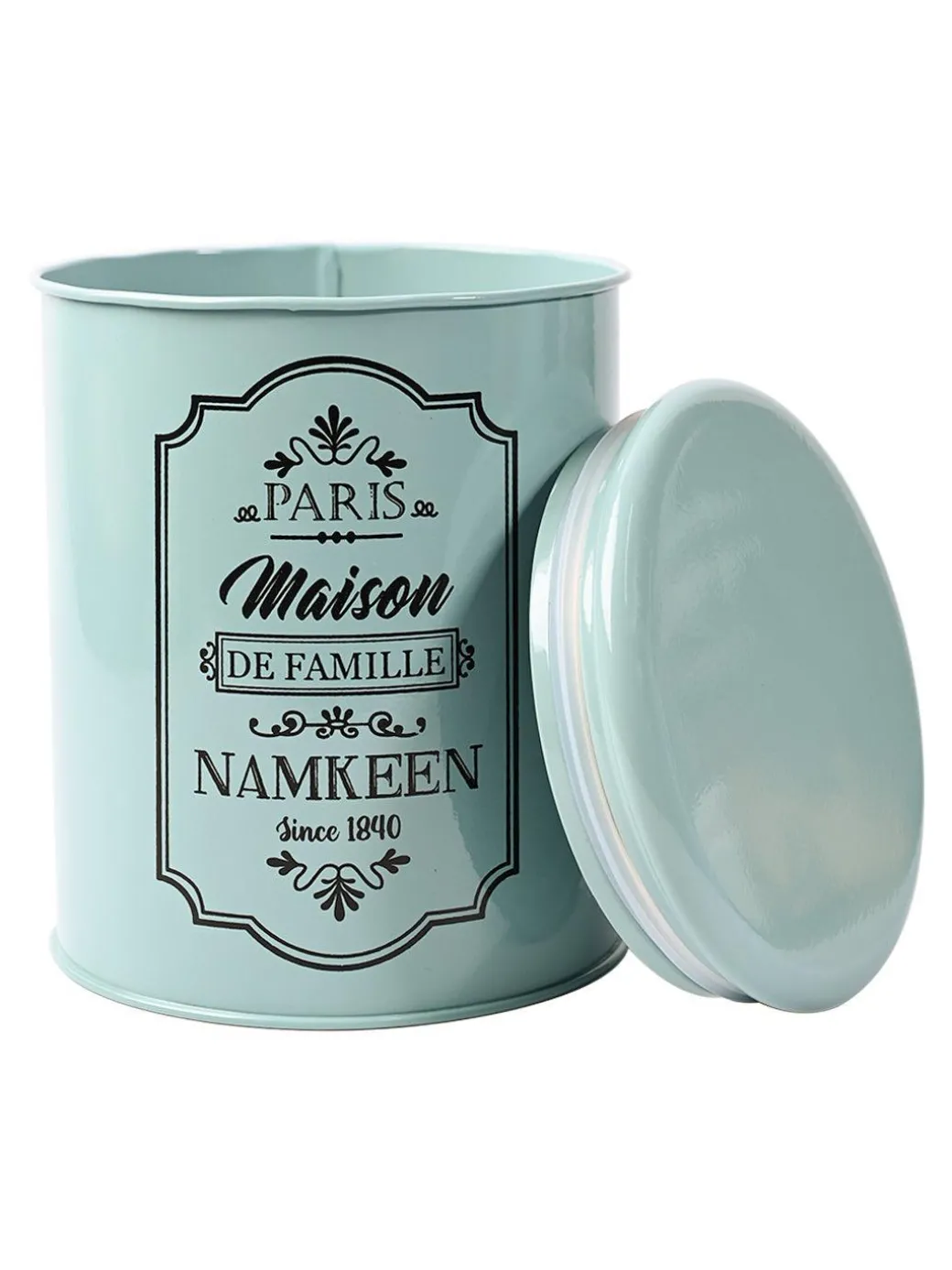Metal Namkeen Jar - Green, 1700 Ml