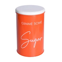 Metal Orange Storage Sugar Jar - 900Ml
