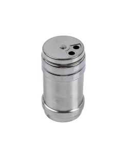 Metal Salt & Pepper Shakers, Silver, Stainless Steel, Set of 2