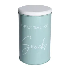 Metal Snacks Storage Jar - Light Green, 900 Ml