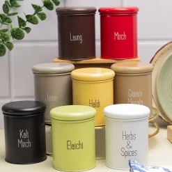 Metal Spice Jar Set Of 8 Pcs (Each 300 Ml)