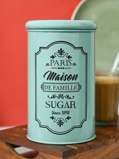 Metal Sugar Jar - Green, 900 Ml