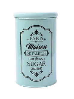 Metal Sugar Jar - Green, 900 Ml