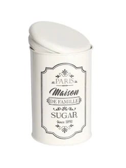 Metal Sugar Jar - Ivory & 900 Ml