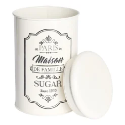 Metal Sugar Jar - Ivory & 900 Ml