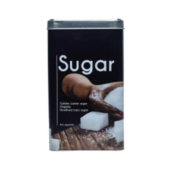 Metal Sugar Storage Jar - Black, 2050Ml