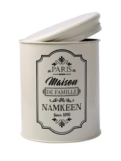 Metal Tea & Sugar Jar (Each 900 Ml) + Cookie & Namkeen Jar (Each 1700 Ml) - Ivory, Set Of 4