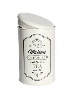 Metal Tea & Sugar Jar (Each 900 Ml) + Cookie & Namkeen Jar (Each 1700 Ml) - Ivory, Set Of 4