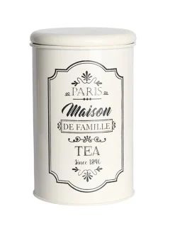 Metal Tea & Sugar Jar (Each 900 Ml) + Cookie & Namkeen Jar (Each 1700 Ml) - Ivory, Set Of 4