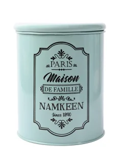Metal Tea & Sugar Jar (Each 900 Ml) + Cookie & Namkeen Jar (Each 1700 Ml) - Green, Set Of 4