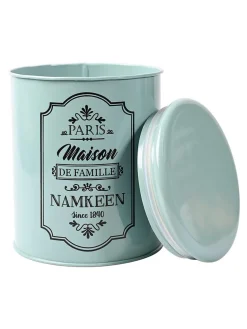 Metal Tea & Sugar Jar (Each 900 Ml) + Cookie & Namkeen Jar (Each 1700 Ml) - Green, Set Of 4
