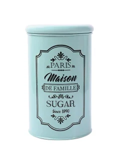 Metal Tea & Sugar Jar Set - Green & Each 900 Ml