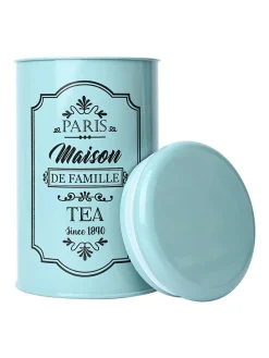 Metal Tea & Sugar Jar Set - Green & Each 900 Ml