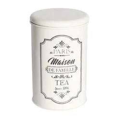 Metal Tea & Sugar Jar Set - Each Ivory & 900 Ml