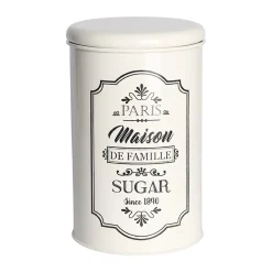 Metal Tea & Sugar Jar Set - Each Ivory & 900 Ml