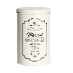 Metal Tea Jar - Ivory & 900 Ml