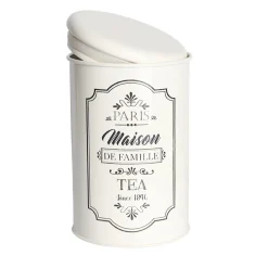 Metal Tea Jar - Ivory & 900 Ml