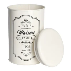 Metal Tea Jar - Ivory & 900 Ml