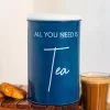 Metal Tea Storage Jar - Blue, 900 Ml (Chai Patti Conatiner)