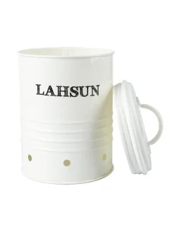 Mild Steel White Cylindrical Lahsun Jar