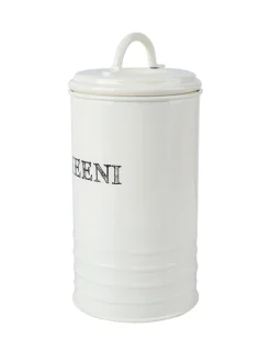 Mild Steel White Cylindrical Cheeni Jar (1200ML)