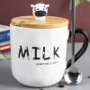 "MILK SOMETIME I LIKE IT" Coffee Mug With Lid -  450mL, Long Stirring Spoon